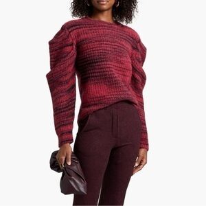 NWT Naadam Space Dyed Alpaca Merino Wool Sweater Pullover Puff Sleeves Size XS